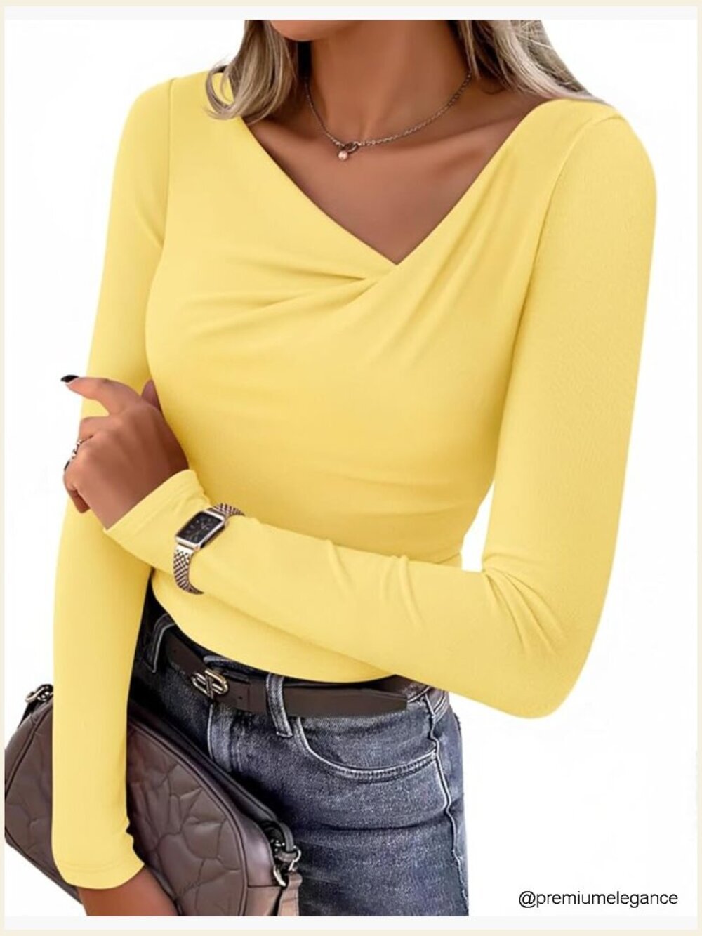 Long Sleeve Asymmetrical Neck Ruched Slim Fit T Shirt Blouse